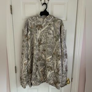 abercrombie men’s essential popover hoodie in off white camo size xxxl tall!